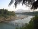 Laos: Temporary bamboo bridge across the Nam Khan River at Luang Prabang